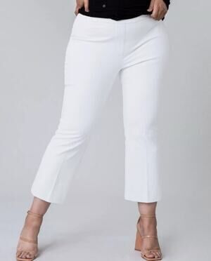 SPANX On-The-Go Cropped Kick Flare Pants Classic White Small 2-4 Summer